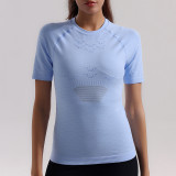 Summer fitness sports yoga cycling short-sleeve women's outdoor running breathable moisture-wicking compression sports top