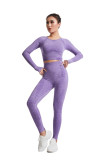 European and American style yoga outfit, high-waisted, tight-fitting, butt-lifting, long-sleeved yoga pants, sports and fitness cross-border long pants