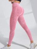 TIK TOK Best-Selling Combo Pack Seamless Yoga Pants for Women, Sand Washed Quick-Dry Butt-Lifting Tight-Fitting Letter Print Sports Fitness Pants
