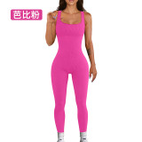 European and American cross-border OQQ short-sleeved bodysuit with removable chest pads, ribbed tight-fitting fitness wear