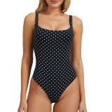 Cross-border sexy backless bodysuit for women, black polka dot butt-lifting one-piece fitness suit, slimming waist-shaping bodysuit