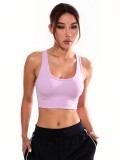 High-impact sports bra for women with fixed cups, shockproof running and yoga vest, suitable for outerwear and fitness