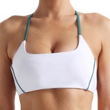 Nude-feel beautiful back color-blocking sports halter neck yoga bra for women, high-intensity shockproof, supportive fitness and running sports underwear