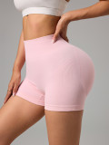 High-waisted non-slip seamless sports peach butt shorts for women, running tight-fitting butt-lifting yoga pants, fitness three-quarter pants