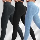 TIK TOK Best-Selling Combo Pack Seamless Yoga Pants for Women, Sand Washed Quick-Dry Butt-Lifting Tight-Fitting Letter Print Sports Fitness Pants
