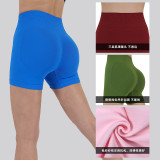 Cross-border fitness quick-dry casual sports yoga shorts for women, high elasticity, low waist, butt-lifting, three-quarter length, seamless knit design