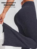 High-waisted ribbed flared yoga pants, high-waisted butt-lifting fitness pants, peach butt sports long pants, wide-leg pants for women
