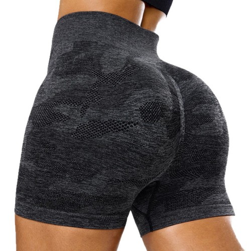 European size seamless snake print sports shorts for women, high-waisted tummy control yoga shorts, running peach butt fitness shorts