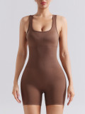 Spring Summer Seamless Yoga Jumpsuit Women Cross Back Outdoor Running Fitness Sports Butt-Lifting Yoga Shorts
