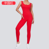 New cross-border product: High-elastic gym tight-fitting sports running one-piece fitness suit, quick-dry, tummy-control one-piece yoga outfit for women