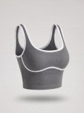European and American style color-blocking sports vest for women, no underwire, beautiful back yoga vest top, slim-fit running and fitness vest