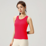 Cross-border spring and summer sports vest for women, fitness integrated fixed cup outerwear, high-intensity shockproof yoga inner vest
