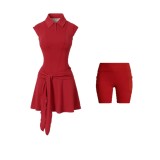 Cross-border European and American anti-exposure sports tennis dress with straps, sleeveless yoga dress, outdoor sports golf wear