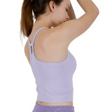 Cross-border skin-friendly nude-feel yoga vest for women, suitable for outdoor wear, shockproof high-intensity running and fitness sports bra