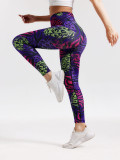 Digital Print Yoga Pants for Women, Seamless Running Fitness Tight Butt-Lifting Leggings, Outdoor High-Waisted Sports Trousers