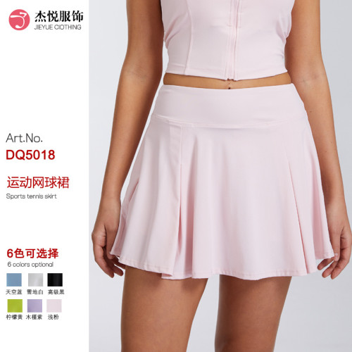 Cross-border Bare-feel Quick-dry Sports Skirt Outdoor Running Pocket Skirt Anti-exposure Breathable Butt-lifting Yoga Skirt