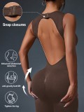 Cross-border European and American tight-fitting one-piece yoga outfit with open back for women, high-elasticity one-piece yoga outfit for women