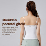 Cross-border sexy lace camisole for women, suitable for yoga, as an inner layer or outerwear, sleeveless fitness top with a beautiful back design