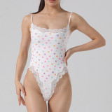 Cross-border spring-summer tight-fitting floral lace inner tank top with adjustable shoulder straps, yoga lace camisole shapewear bodysuit