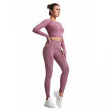 European and American style yoga outfit, high-waisted, tight-fitting, butt-lifting, long-sleeved yoga pants, sports and fitness cross-border long pants