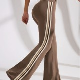 New cross-border casual flared yoga pants, high-waisted, stretchy, Pilates sports pants, tummy control, leg-lengthening, quick-dry bell-bottom pants