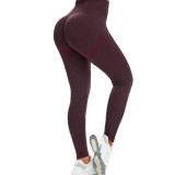 European and American cross-border tight-fitting nine-point sports fitness pants, high-waisted butt-lifting seamless yoga pants, peach-butt yoga pants for outdoor wear
