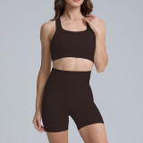 Cross-border spring and summer yoga wear, short-sleeved fitness sports top, outerwear, outdoor running quick-dry shirt for women