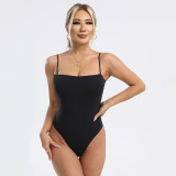 European and American cross-border sexy SK bodysuit with adjustable waist control straps, tight-fitting body-shaping triangle crotch shapewear for women