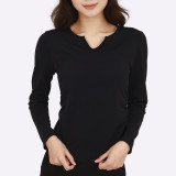 Autumn and winter women's long-sleeve sports yoga top with chest pads, breathable, moisture-wicking, slimming, suitable for running and fitness
