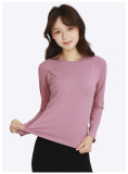 Autumn and winter women's long-sleeve sports yoga top with chest pads, breathable, moisture-wicking, slimming, suitable for running and fitness