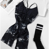 Shapewear jumpsuit with cups, seamless, sexy, with shoulder straps, sports one-piece yoga outfit, tight-fitting, waist-enhancing