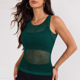 Mesh breathable faux two-piece sports yoga vest for women, quick-dry yoga bra, running fitness sports top