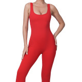 New cross-border product: High-elastic gym tight-fitting sports running one-piece fitness suit, quick-dry, tummy-control one-piece yoga outfit for women