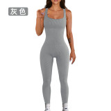 European and American cross-border OQQ short-sleeved bodysuit with removable chest pads, ribbed tight-fitting fitness wear