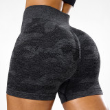 European size seamless snake print sports shorts for women, high-waisted tummy control yoga shorts, running peach butt fitness shorts