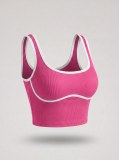 European and American style color-blocking sports vest for women, no underwire, beautiful back yoga vest top, slim-fit running and fitness vest