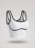 European and American style color-blocking sports vest for women, no underwire, beautiful back yoga vest top, slim-fit running and fitness vest