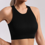 AL High-Strength Fixed One-Piece Cup Sports Bra for Women, Shockproof, Push-Up, Racerback, Quick-Dry, Running and Yoga Bra