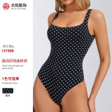 Cross-border sexy backless bodysuit for women, black polka dot butt-lifting one-piece fitness suit, slimming waist-shaping bodysuit