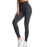 European and American cross-border tight-fitting nine-point sports fitness pants, high-waisted butt-lifting seamless yoga pants, peach-butt yoga pants for outdoor wear