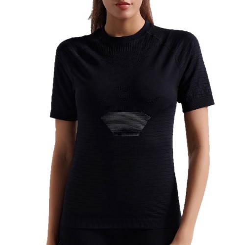 Summer fitness sports yoga cycling short-sleeve women's outdoor running breathable moisture-wicking compression sports top