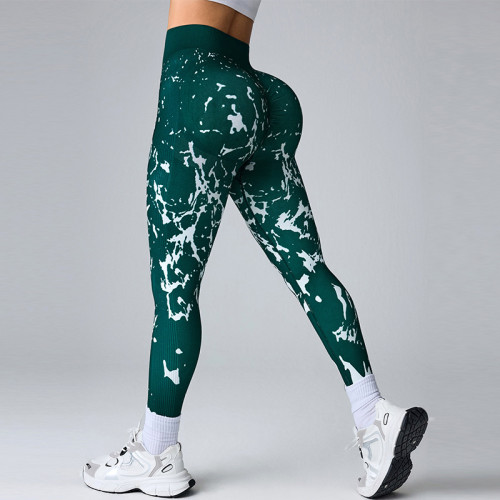 Digital Print Yoga Pants for Women, Seamless Running Fitness Tight Butt-Lifting Leggings, Outdoor High-Waisted Sports Trousers