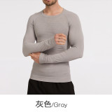 Cross-border seamless ski long-sleeve thermal training base layer top for men, sports fitness ski quick-dry clothing