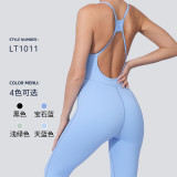 New cross-border product: Nude-feel beautiful back one-piece yoga suit for women, autumn and winter all-in-one outdoor sports and fitness bodysuit