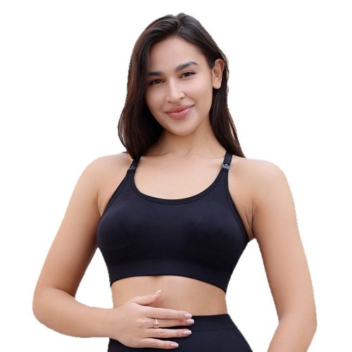 European and American style cross-back support maternity nursing bra, postpartum special breastfeeding comfortable bra with mommy buckle