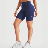 Fitness shorts, sports yoga pants, cycling capri pants, seamless pocket training pants, butt-lifting brushed yoga wear, peach pants