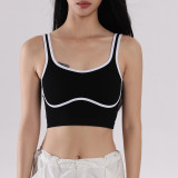 European and American style color-blocking sports vest for women, no underwire, beautiful back yoga vest top, slim-fit running and fitness vest