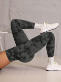New cross-border hot-selling seamless tie-dye yoga pants, high-waisted peach-butt tights, high-elastic fitness long pants