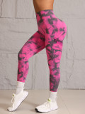 New cross-border hot-selling seamless tie-dye yoga pants, high-waisted peach-butt tights, high-elastic fitness long pants
