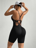 Shapewear jumpsuit with cups, seamless, sexy, with shoulder straps, sports one-piece yoga outfit, tight-fitting, waist-enhancing
